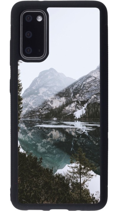 Samsung Galaxy S20 Case Hülle - Silikon schwarz Winter 22 snowy mountain and lake
