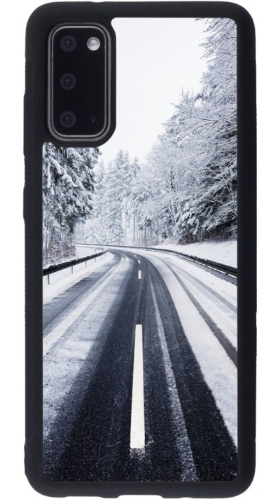 Samsung Galaxy S20 Case Hülle - Silikon schwarz Winter 22 Snowy Road