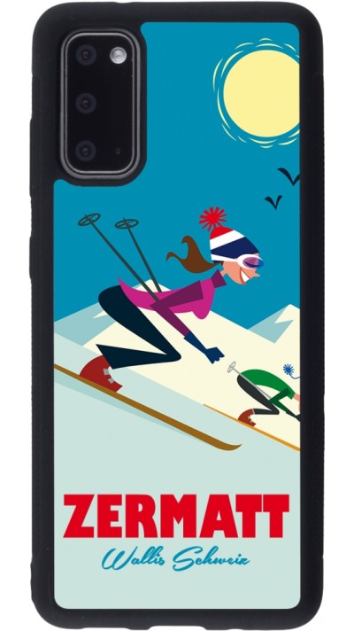 Samsung Galaxy S20 Case Hülle - Silikon schwarz Zermatt Ski Downhill