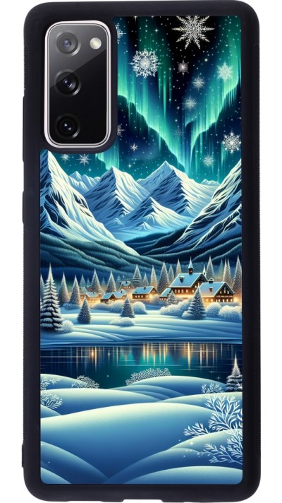 Samsung Galaxy S20 FE 5G Case Hülle - Silikon schwarz Verschneites Bergdorf am See in der Nacht Samsung Galaxy S20 FE 5G Case Hülle - Silikon schwarz Verschneites Bergdorf am See in der Nacht