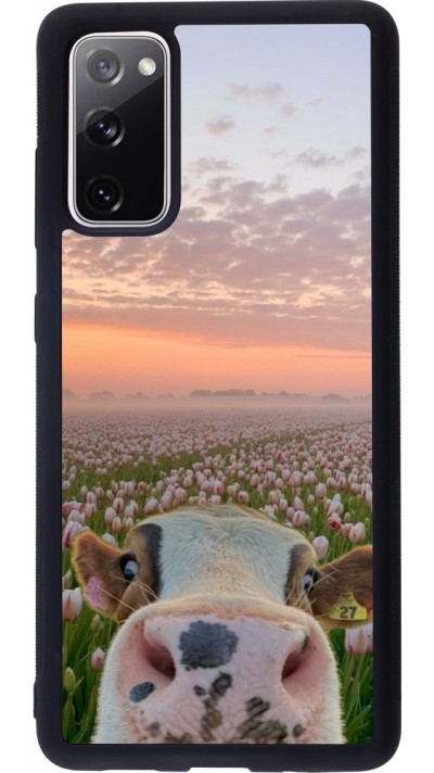 Samsung Galaxy S20 FE 5G Case Hülle - Silikon schwarz Cow with tulips Spring 2026