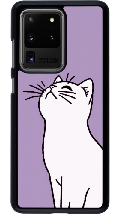 Coque Samsung Galaxy S20 Ultra - Chat sur fond violet