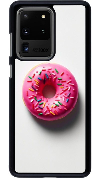 Coque Samsung Galaxy S20 Ultra - Weißer Hintergrund, pinker Donut