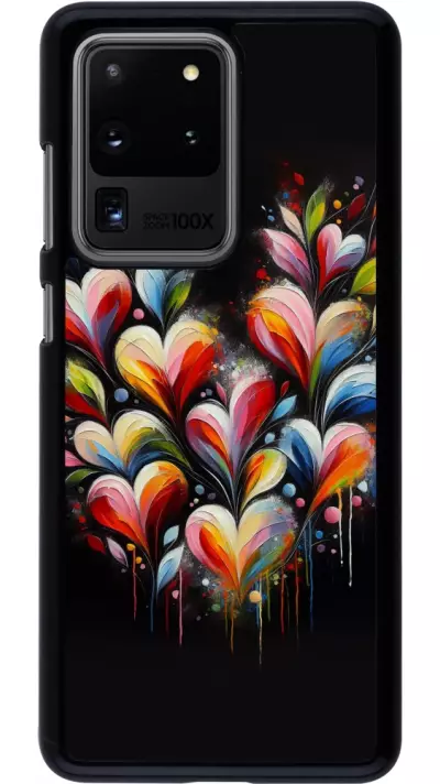Coque Samsung Galaxy S20 Ultra - Valentine 2024 Coeur Noir Abstrait