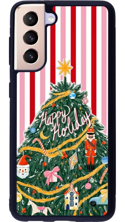 Samsung Galaxy S21 5G Case Hülle - Silikon schwarz Christmas 25 Happy Holiday