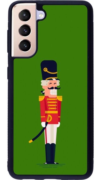 Samsung Galaxy S21 5G Case Hülle - Silikon schwarz Christmas 25 Nutcracker Green