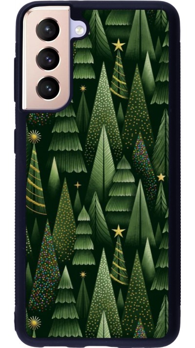Samsung Galaxy S21 5G Case Hülle - Silikon schwarz Christmas 25 Pattern Xmas Tree