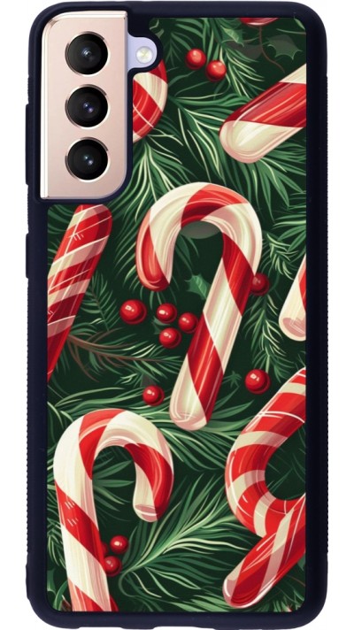 Samsung Galaxy S21 5G Case Hülle - Silikon schwarz Christmas 25 Xmas Stick