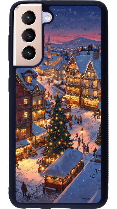 Samsung Galaxy S21 5G Case Hülle - Silikon schwarz Christmas 25 Xmas Village