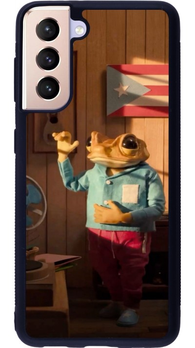 Coque Samsung Galaxy S21 5G - Silicone rigide noir Dancing frog DTMF