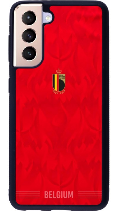 Coque Samsung Galaxy S21 5G - Silicone rigide noir Maillot de football Belgique 2026 personnalisable