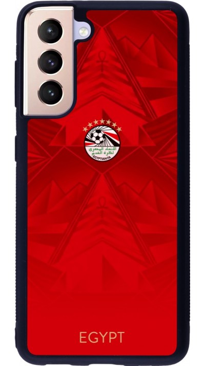 Coque Samsung Galaxy S21 5G - Silicone rigide noir Maillot de football Égypte 2026 personnalisable