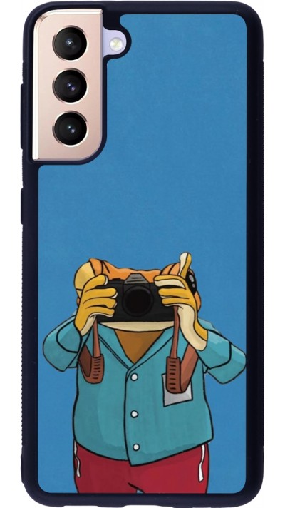 Coque Samsung Galaxy S21 5G - Silicone rigide noir Frog with camera DTMF