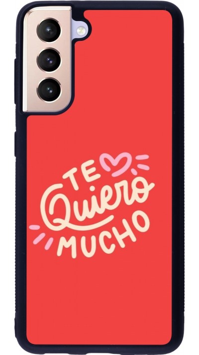 Coque Samsung Galaxy S21 5G - Silicone rigide noir Saint Valentines Day 26 Te quiero mucho