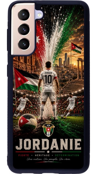 Coque Samsung Galaxy S21 5G - Silicone rigide noir Football Jordanie splash 2026