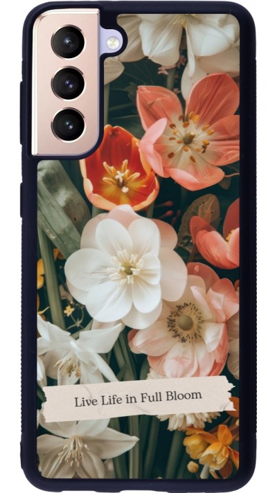 Coque Samsung Galaxy S21 5G - Silicone rigide noir Full Bloom Spring 2026