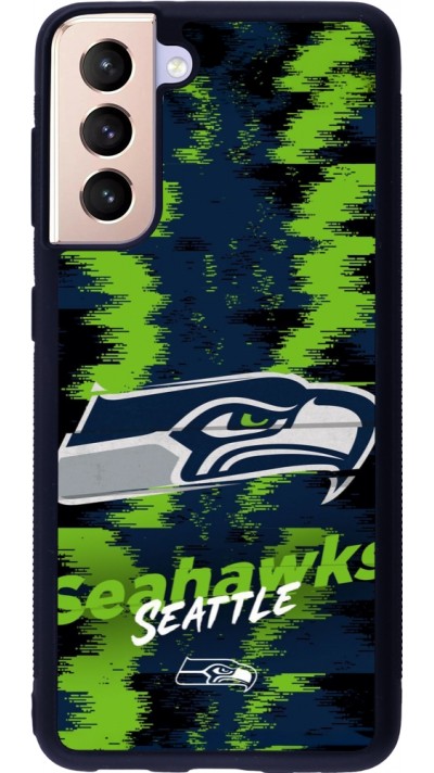 Coque Samsung Galaxy S21 5G - Silicone rigide noir Super Bowl 26 Seattle 2