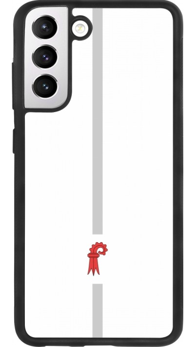 Coque Samsung Galaxy S21 FE 5G - Silicone rigide noir Canton BL blanc