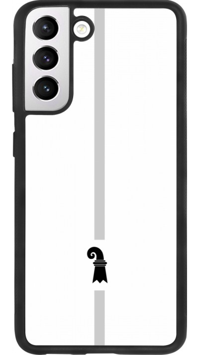 Coque Samsung Galaxy S21 FE 5G - Silicone rigide noir Canton BS blanc