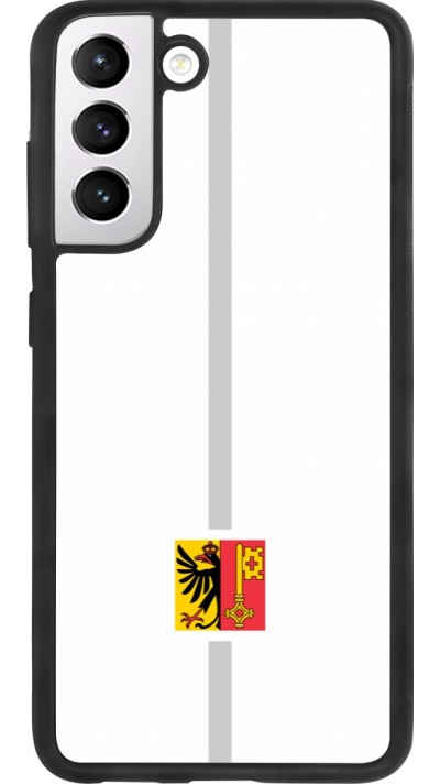 Coque Samsung Galaxy S21 FE 5G - Silicone rigide noir Canton GE blanc