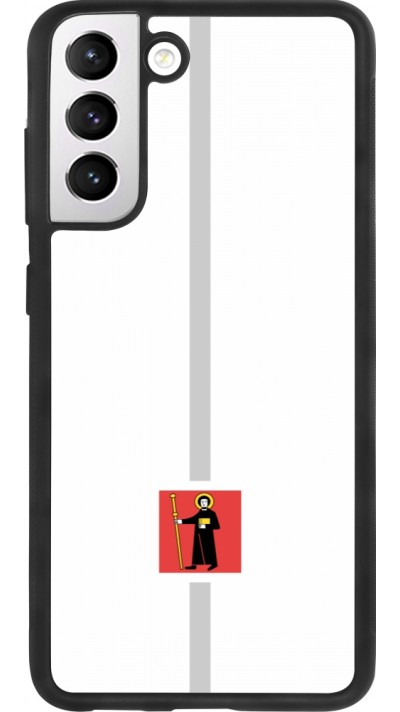 Coque Samsung Galaxy S21 FE 5G - Silicone rigide noir Canton GL blanc