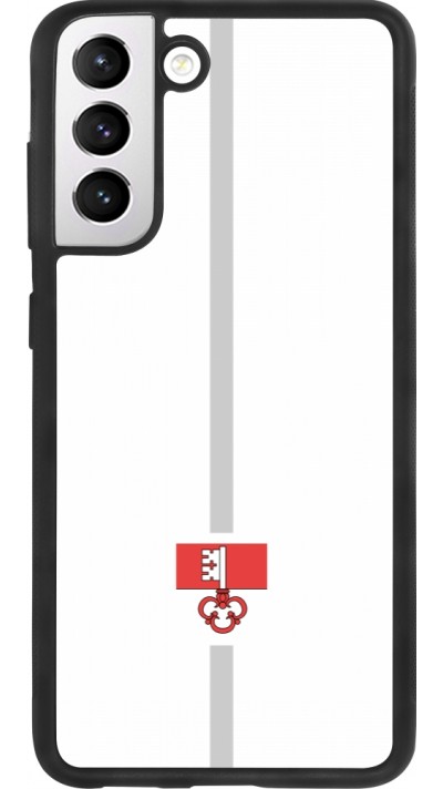 Coque Samsung Galaxy S21 FE 5G - Silicone rigide noir Canton OW blanc
