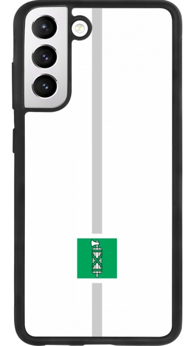 Coque Samsung Galaxy S21 FE 5G - Silicone rigide noir Canton SG blanc