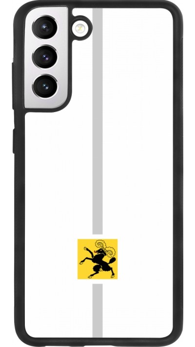 Coque Samsung Galaxy S21 FE 5G - Silicone rigide noir Canton SH blanc