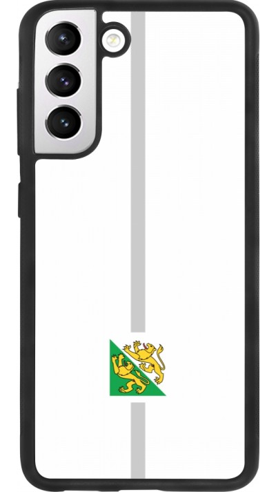 Coque Samsung Galaxy S21 FE 5G - Silicone rigide noir Canton TG blanc