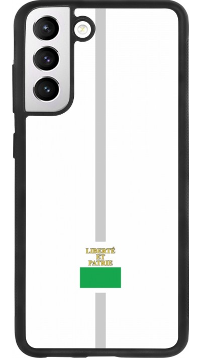 Coque Samsung Galaxy S21 FE 5G - Silicone rigide noir Canton VD blanc