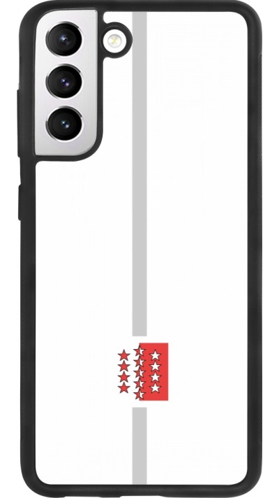 Coque Samsung Galaxy S21 FE 5G - Silicone rigide noir Canton VS blanc