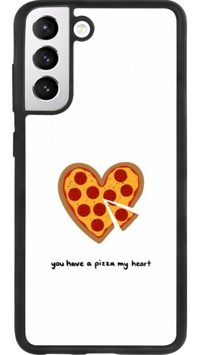 Coque Samsung Galaxy S21 FE 5G - Silicone rigide noir Saint Valentines Day 26 You have my pizza heart