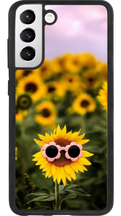 Samsung Galaxy S21 FE 5G Case Hülle - Silikon schwarz Sunflower with glasses Spring 2026