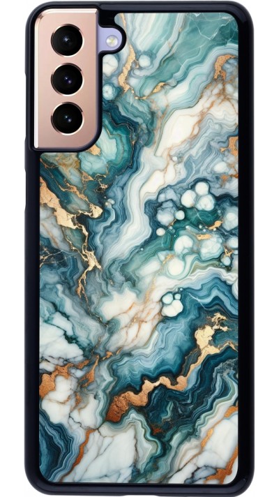 Samsung Galaxy S21+ 5G Case Hülle - Grüner Blauer Goldener Marmor