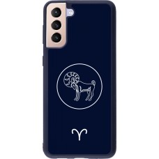 Coque Samsung Galaxy S21+ 5G - Silicone rigide noir Astrologie Bélier