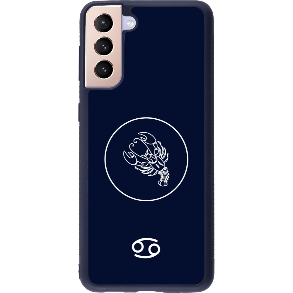 Coque Samsung Galaxy S21+ 5G - Silicone rigide noir Astrologie Cancer