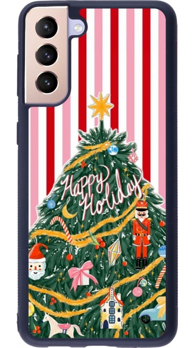 Coque Samsung Galaxy S21+ 5G - Silicone rigide noir Christmas 25 Happy Holiday