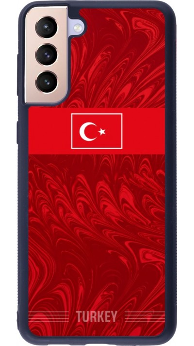 Coque Samsung Galaxy S21+ 5G - Silicone rigide noir Maillot de football Turquie 2026 personnalisable