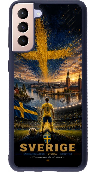 Coque Samsung Galaxy S21+ 5G - Silicone rigide noir Football Suède splash 2026