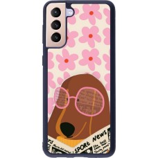 Samsung Galaxy S21+ 5G Case Hülle - Silikon schwarz Dog with newspaper Spring 2026