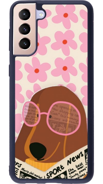 Coque Samsung Galaxy S21+ 5G - Silicone rigide noir Dog with newspaper Spring 2026