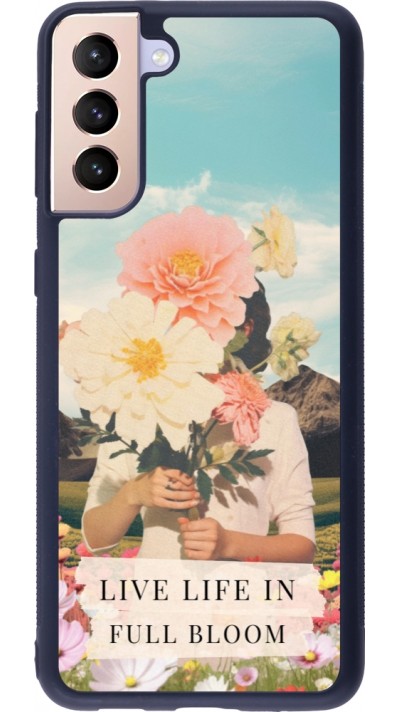 Coque Samsung Galaxy S21+ 5G - Silicone rigide noir Live life in full moon Spring 2026