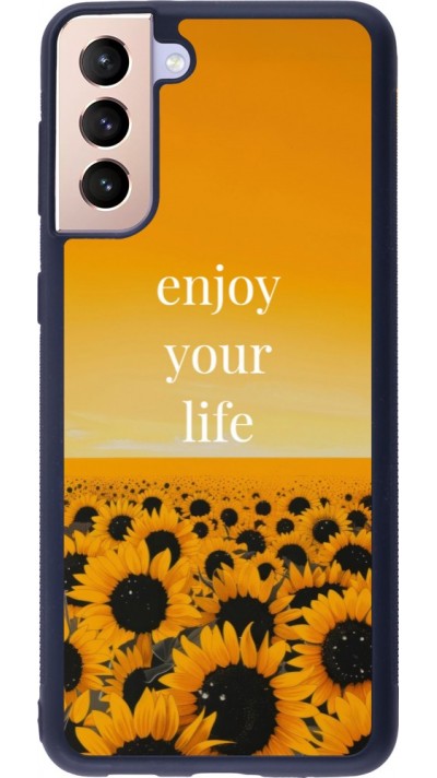 Coque Samsung Galaxy S21+ 5G - Silicone rigide noir Summer 2026 Enjoy your life