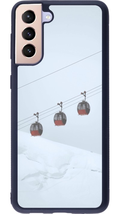 Samsung Galaxy S21+ 5G Case Hülle - Silikon schwarz Winter 22 ski lift