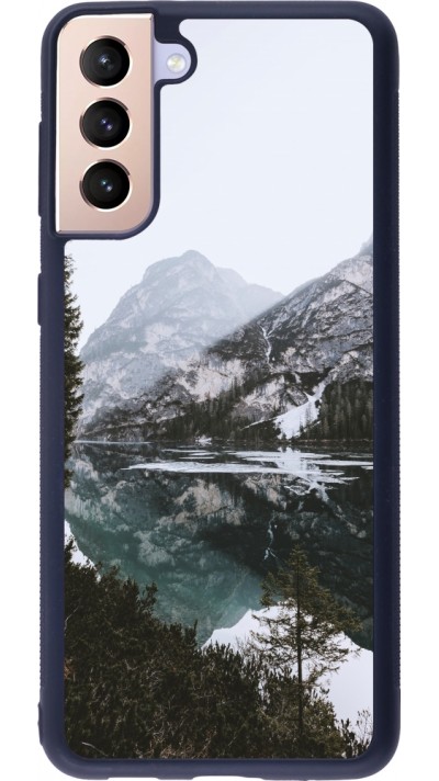 Samsung Galaxy S21+ 5G Case Hülle - Silikon schwarz Winter 22 snowy mountain and lake