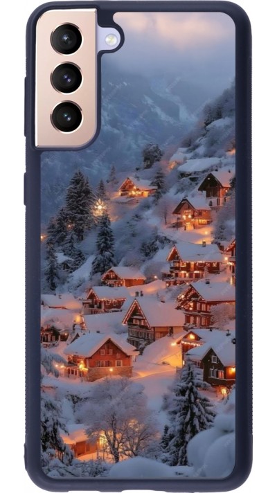 Samsung Galaxy S21+ 5G Case Hülle - Silikon schwarz Winter 25 Winter snowy village