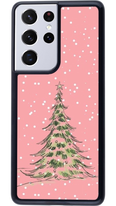 Samsung Galaxy S21 Ultra 5G Case Hülle - Christmas 25 Pink Tree