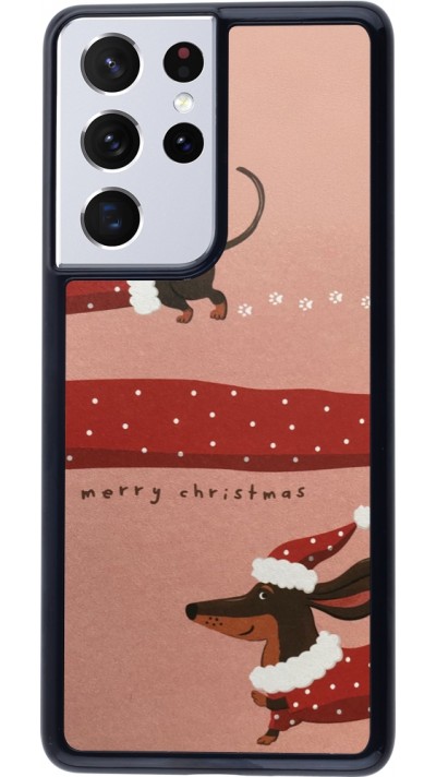 Samsung Galaxy S21 Ultra 5G Case Hülle - Christmas 25 Teckel Merry Xmas