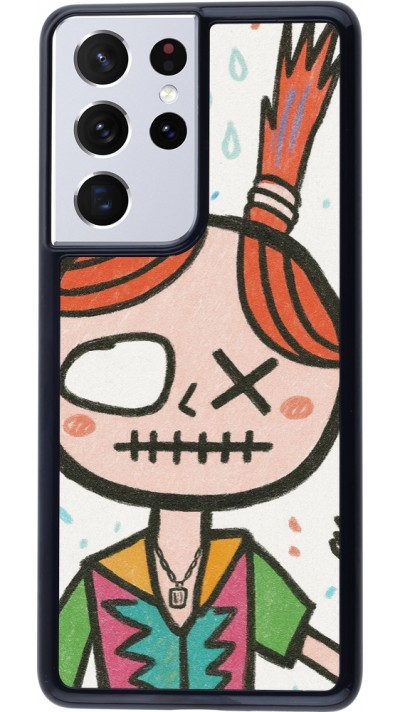 Coque Samsung Galaxy S21 Ultra 5G - Little Girl Sketch