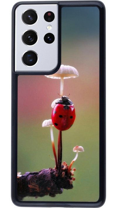 Coque Samsung Galaxy S21 Ultra 5G - Ladybird on a mushroom Spring 2026